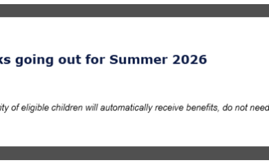 SUN Bucks going out for Summer 2026 with subtitle: LDH says most eligible children will automatically receive benefits; no application needed.