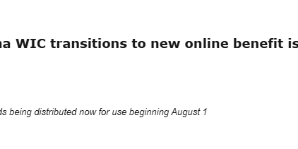 Screenshot 2026-07-29 154607 Louisiana WIC transitions to new online benefit issuance system. New EBT cards being distributed now for use beginning August 1.